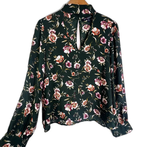 One Clothing Choker Neck Floral Boho Long Sleeve Blouse Size Small - Picture 1 of 7